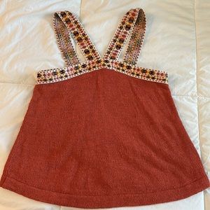 Madewell Embroidered Swing Sweater Tank. Size Medium. Burnt Orange